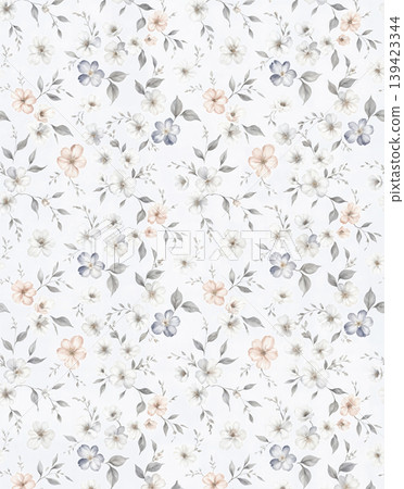 Soft muted watercolor floral and botanical seamless patterns collection Soft muted watercolor floral and botanical seamless patterns collection 139423344