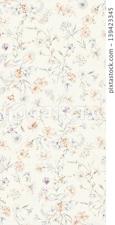 Soft muted watercolor floral and botanical seamless patterns collection Soft muted watercolor floral and botanical seamless patterns collection 139423345