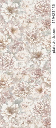 Soft muted watercolor floral and botanical seamless patterns collection 139423486