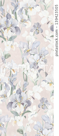 Soft muted watercolor floral and botanical seamless patterns collection 139423505
