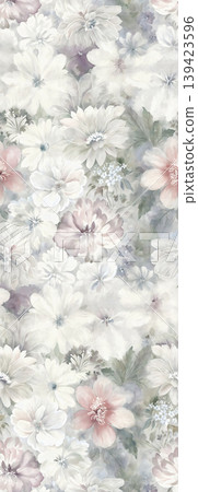 Soft muted watercolor floral and botanical seamless patterns collection 139423596