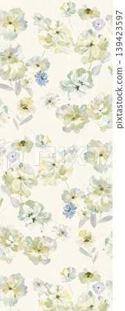 Soft muted watercolor floral and botanical seamless patterns collection 139423597