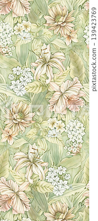 Soft muted watercolor floral and botanical seamless patterns collection Soft muted watercolor floral and botanical seamless patterns collection 139423769