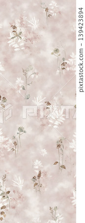 Soft muted watercolor floral and botanical seamless patterns collection 139423894