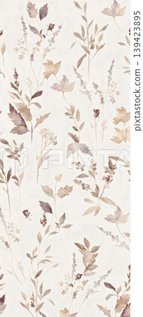 Soft muted watercolor floral and botanical seamless patterns collection Soft muted watercolor floral and botanical seamless patterns collection 139423895