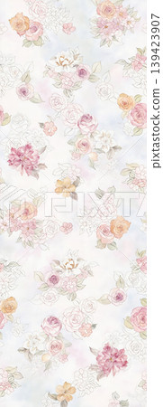 Soft muted watercolor floral and botanical seamless patterns collection Soft muted watercolor floral and botanical seamless patterns collection 139423907