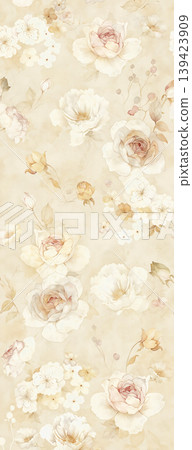 Soft muted watercolor floral and botanical seamless patterns collection Soft muted watercolor floral and botanical seamless patterns collection 139423909