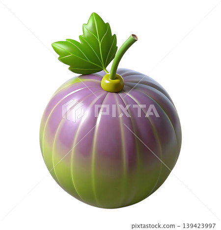 3D Turnip Icon with Leaf and Stem Detail on transparent background 3D Turnip Icon with Leaf and Stem Detail on transparent background 139423997
