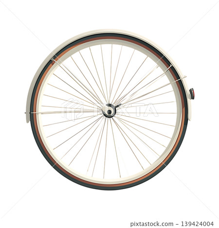 Bicycle wheel with fender and spokes on transparent background Bicycle wheel with fender and spokes on transparent background 139424004