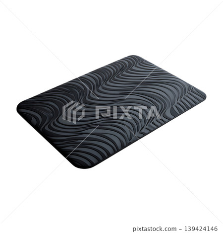 Gray and Black Wavy Patterned AntiFatigue Mat on transparent background Gray and Black Wavy Patterned AntiFatigue Mat on transparent background 139424146