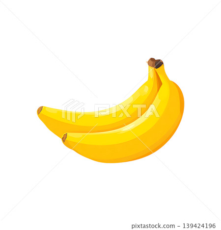Two ripe yellow bananas on transparent background Two ripe yellow bananas on transparent background 139424196