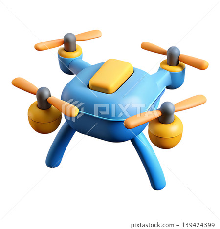 Cartoonish Blue 3D Drone Icon Design on transparent background Cartoonish Blue 3D Drone Icon Design on transparent background 139424399