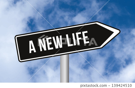 A new life road sign on blue sky background A new life road sign on blue sky background 139424510
