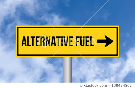 Alternative fuel road sign on sky background 139424562