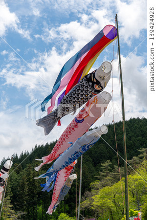 The sight of carp streamers spreading across Kamiyahagi in spring The sight of carp streamers spreading across Kamiyahagi in spring 139424928