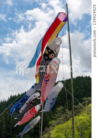 The sight of carp streamers spreading across Kamiyahagi in spring The sight of carp streamers spreading across Kamiyahagi in spring 139424929