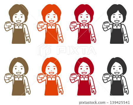 [Different hairstyle] Icon of a woman in an apron holding a card. Part 2 139425541