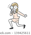 Illustration of a businesswoman with a magnifying glass 139425611