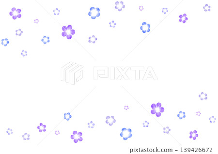 藍色和紫色花卉邊框 藍色和紫色花卉邊框 139426672