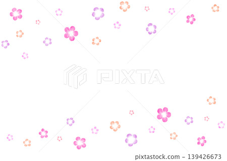 Pink and purple floral frame Pink and purple floral frame 139426673
