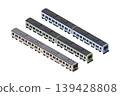 Isometric train set. Simple illustrations of urban transportation and railway infrastructure. 139428808