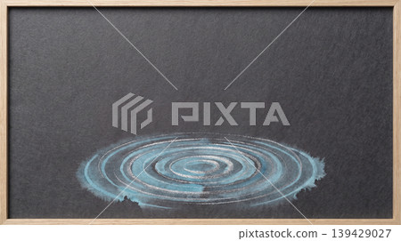 A charcoal gray Japanese paper background with cyan ripples and silver powder spreading at the bottom. A charcoal gray Japanese paper background with cyan ripples and silver powder spreading at the bottom. 139429027