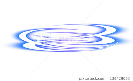 A swirling ring of light glowing blue, a magic circle-style effect material for compositing. 139429093