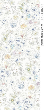 Soft dreamy watercolor floral seamless patterns collection 139430205