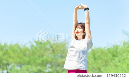 Women doing stretches / sports 139430232