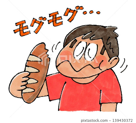一個吃麵包的男孩 一個吃麵包的男孩 139430372
