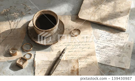 cup of coffee with book cup of coffee with book 139430987