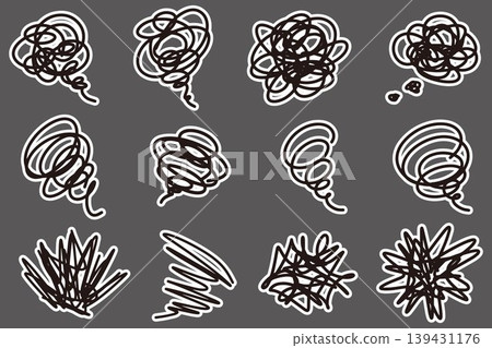 Hand-drawn blurry icon set (white border) 139431176