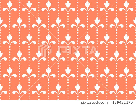 Flower geometric pattern. Seamless vector background. White and pink ornament. Ornament for fabric, wallpaper, packaging. Decorative print 139431179