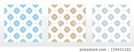 Collection of flower geometric patterns. Seamless vector backgrounds. Colored ornaments. Ornament for fabric, wallpaper, packaging. Decorative prints Collection of flower geometric patterns. Seamless vector backgrounds. Colored ornaments. Ornament for fabric, wallpaper, packaging. Decorative prints 139431182