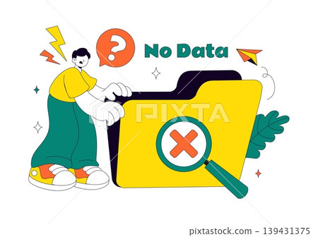 No Data Vector Illustration Featuring Empty Analytics Dashboard, Error State, Missing Information Concept With UI Elements and Notification Symbols No Data Vector Illustration Featuring Empty Analytics Dashboard, Error State, Missing Information Concept With UI Elements and Notification Symbols 139431375