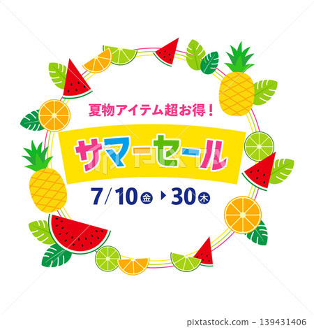 夏季促銷 - 夏季水果花環 夏季促銷 - 夏季水果花環 139431406