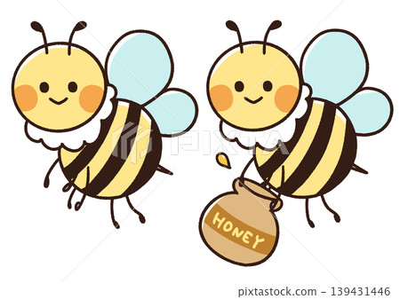 An illustration of a bee carrying honey. An illustration of a bee carrying honey. 139431446