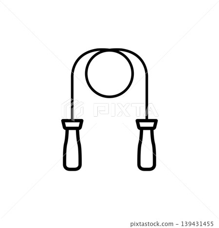 Fitness Jump Rope Line Icon 139431455