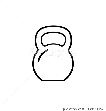 Fitness Kettlebell Weight Line Icon 139431457