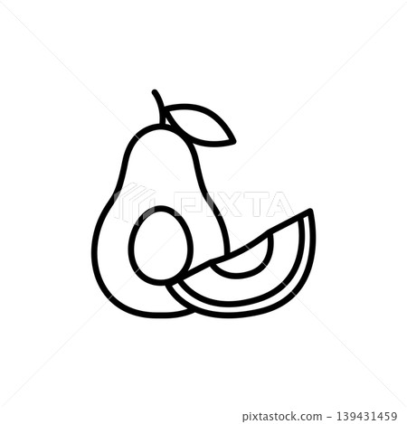 Healthy Nutrition Avocado Line Icon 139431459