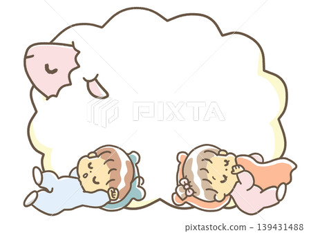 嬰兒睡眠 - 羊形框架 嬰兒睡眠 - 羊形框架 139431488