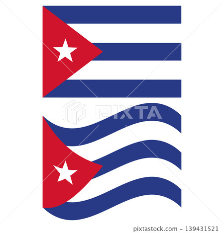 Cuba flag. Waving flag of Cuba. Rectangular national flag of Cuba. flat style. 139431521
