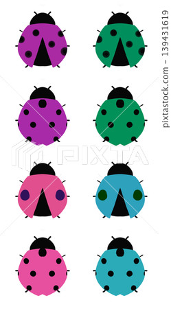 Colorful ladybug illustrations Colorful ladybug illustrations 139431619