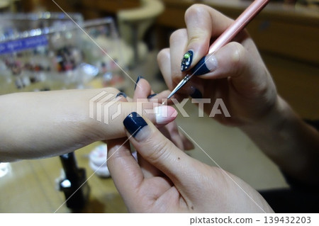 Nail Artistry: Detailed Nail Painting Process Nail Artistry: Detailed Nail Painting Process 139432203