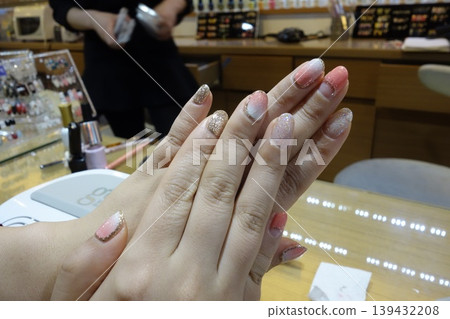 Nail Art Showcase in Beauty Salon 139432208