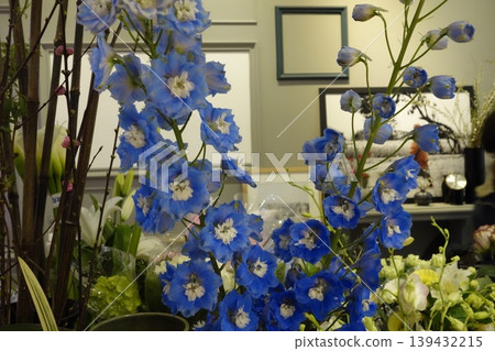 Blue Delphiniums in Floral Arrangement Blue Delphiniums in Floral Arrangement 139432215