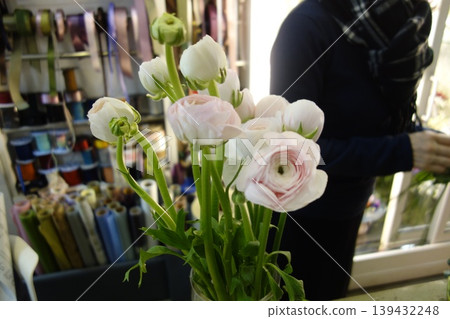 Flowers in a Craft Shop with Ribbon and Thread 139432248