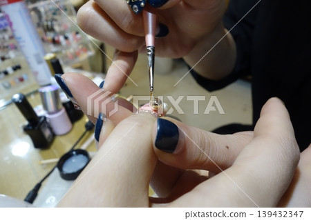 Nail Artistry: Precise Application of Decorative Elements Nail Artistry: Precise Application of Decorative Elements 139432347