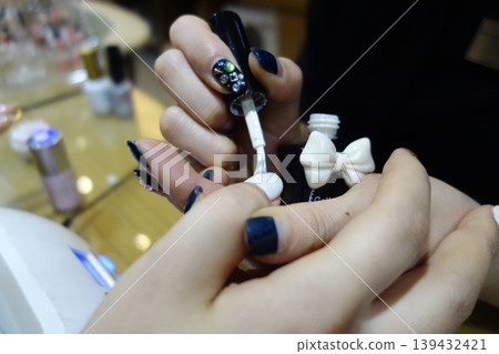 Nail Art Application Close-Up Nail Art Application Close-Up 139432421