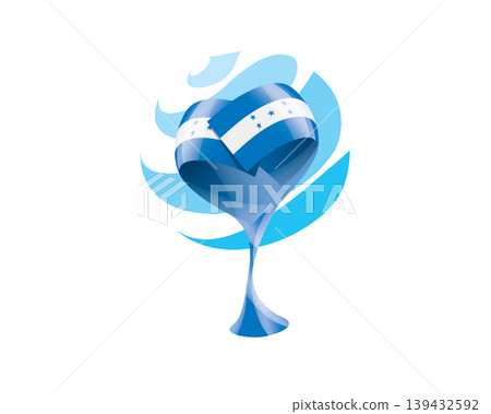 Floral emblem of the Honduras flag in the form of a heart Floral emblem of the Honduras flag in the form of a heart 139432592